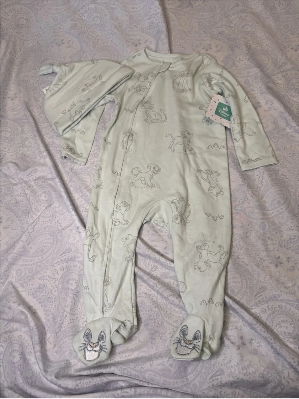 Disney Simba The Lion King Infant Footed Zip Sleeper With Cap